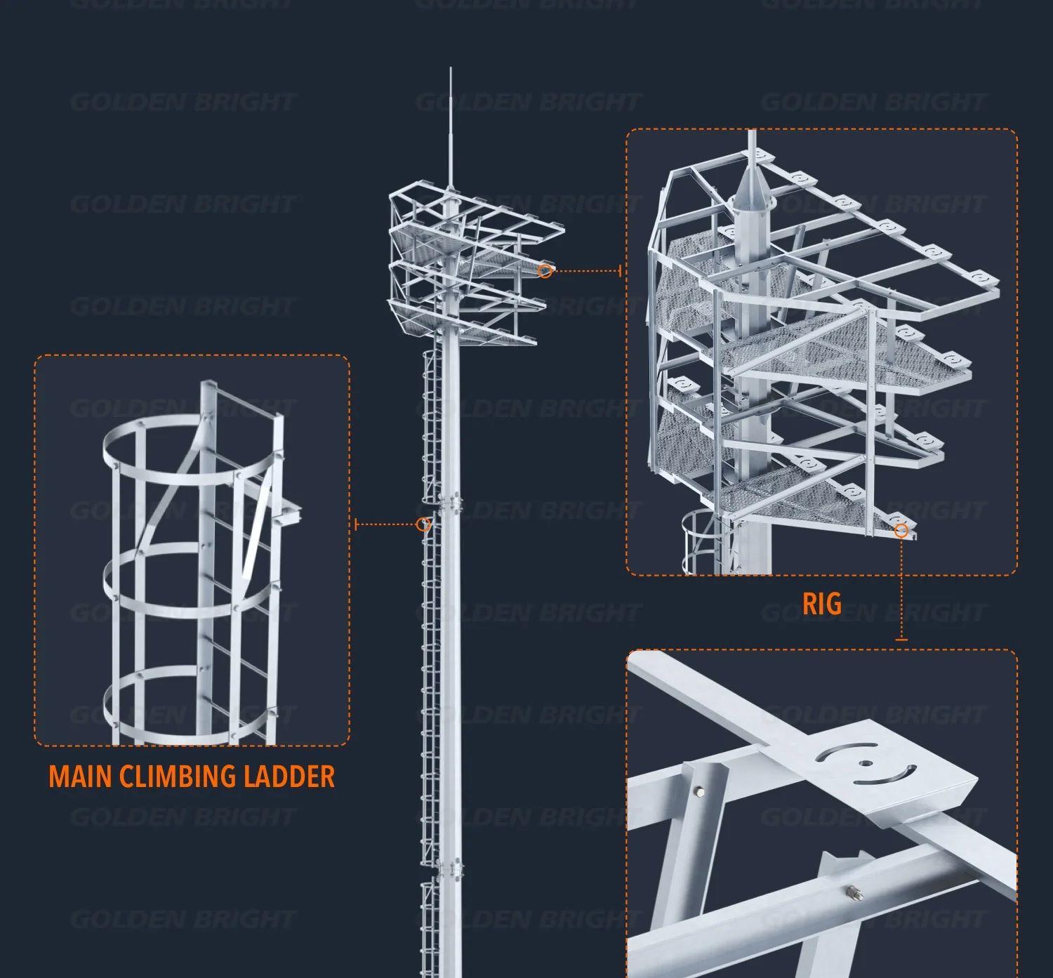 Electric lifting system high mast light pole