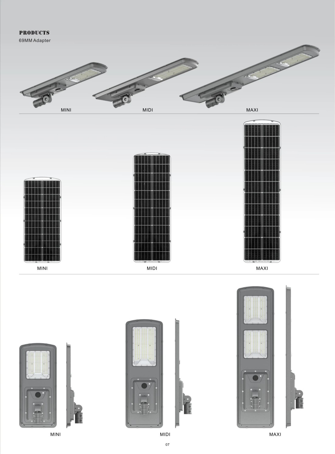 Multiple optional power for QH2 split solar lamp
