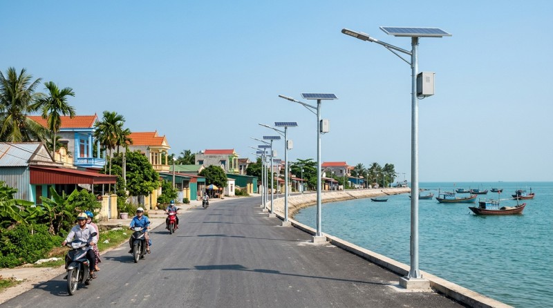 Coastal solar street light 