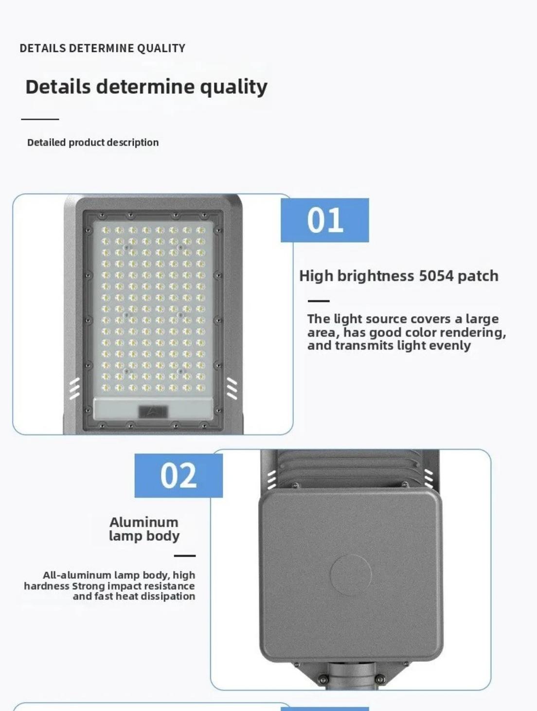 Die casting housing heat dissipation detail of JD split solar street light