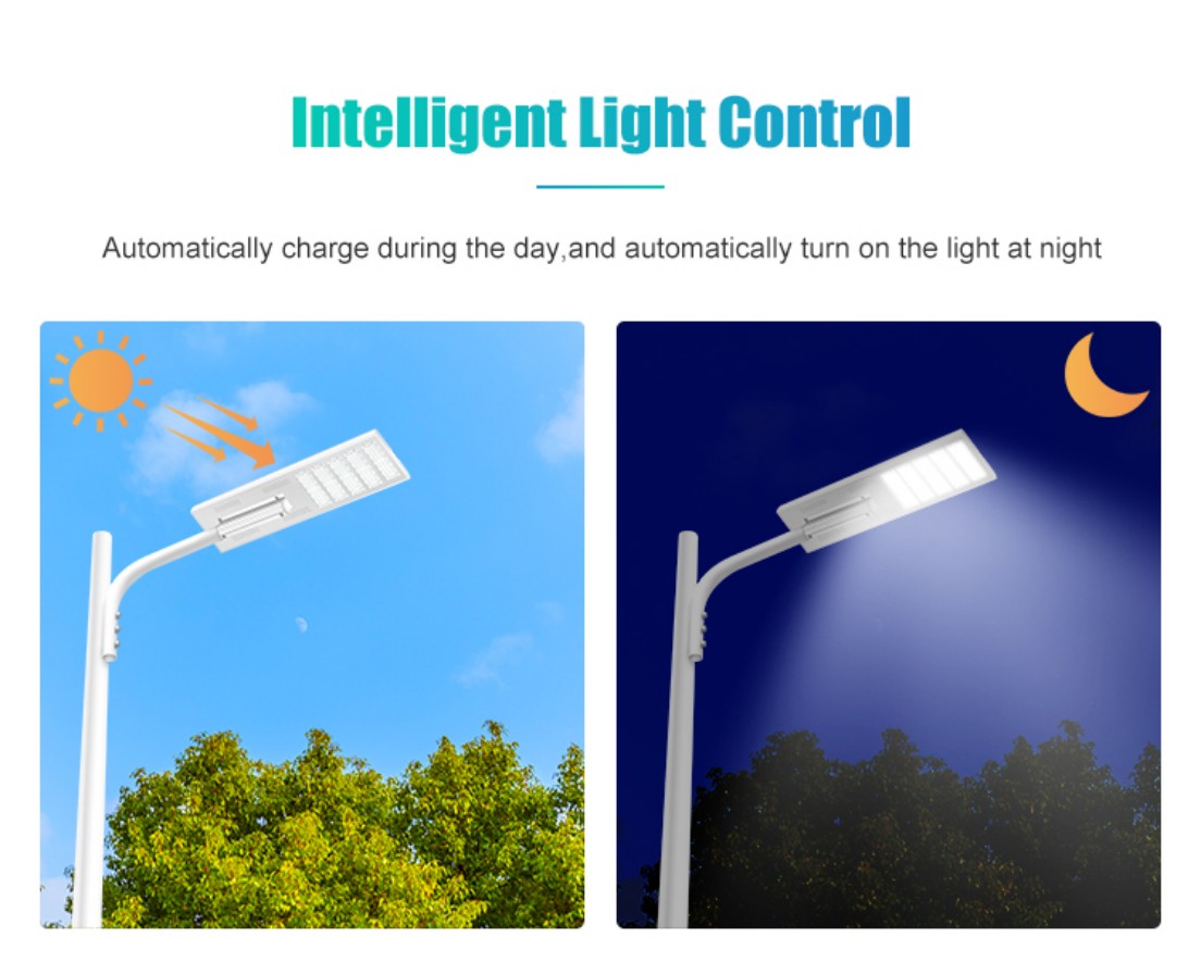 50W all in one solar street light XCPB radar motion sensor dusk to dawn