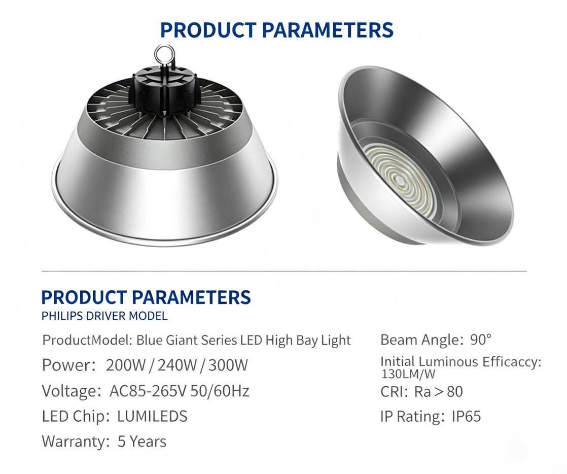 100W-240W Energy Saving Warehouse LED High Bay Light