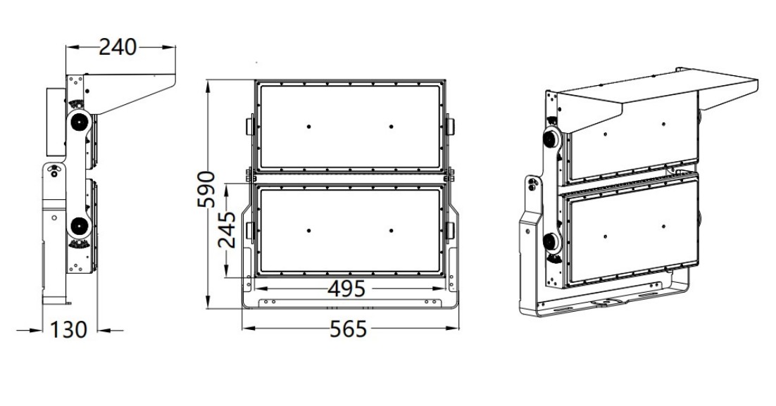 Segmented heat dissipation HRMZ500A modular sports lighting