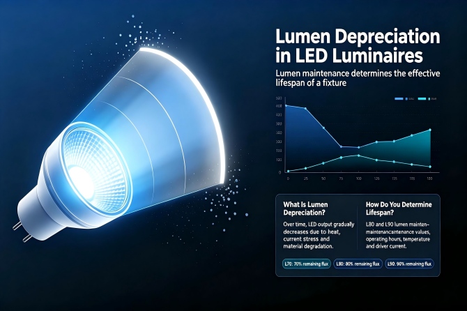 ما هو انخفاض شدة الإضاءة في وحدات إضاءة LED؟ كيف يتم تحديد العمر الافتراضي لوحدة الإضاءة؟