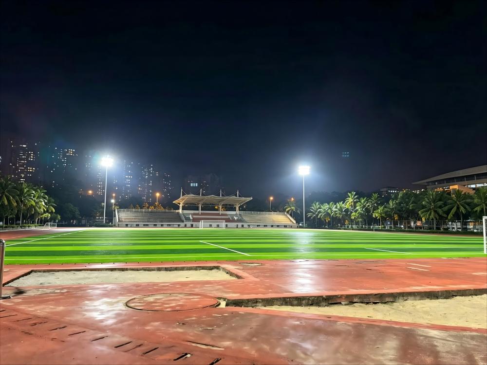 Stadium full view after HRMZ500A LED renovation, uniform lighting