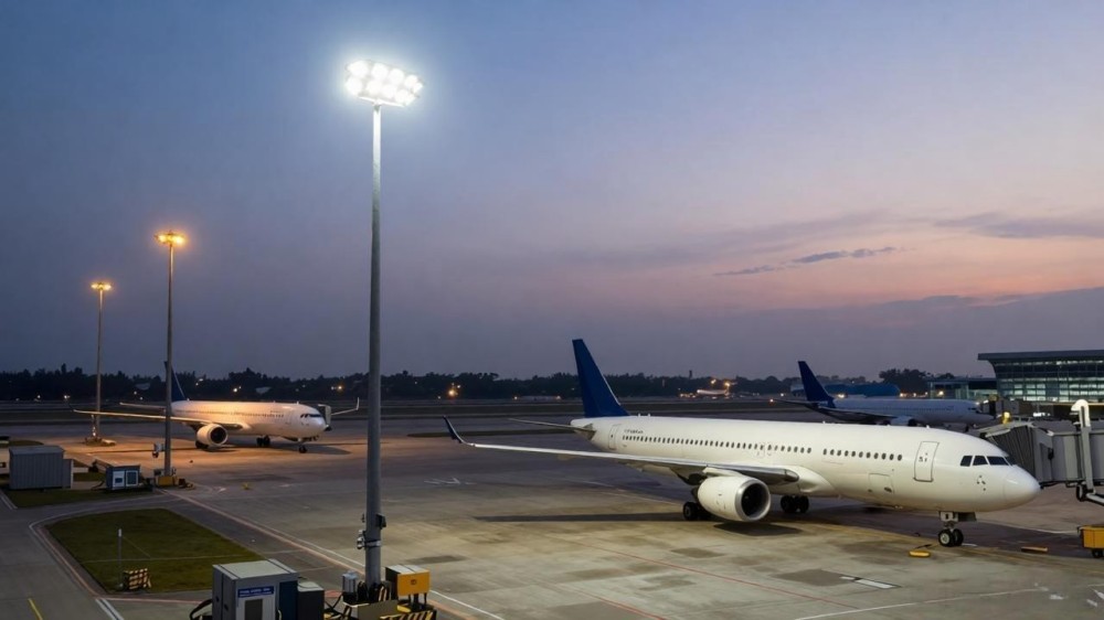 HPS vs LED high mast light comparison for airport apron lighting HPS vs LED high mast light comparison for airport apron lighting